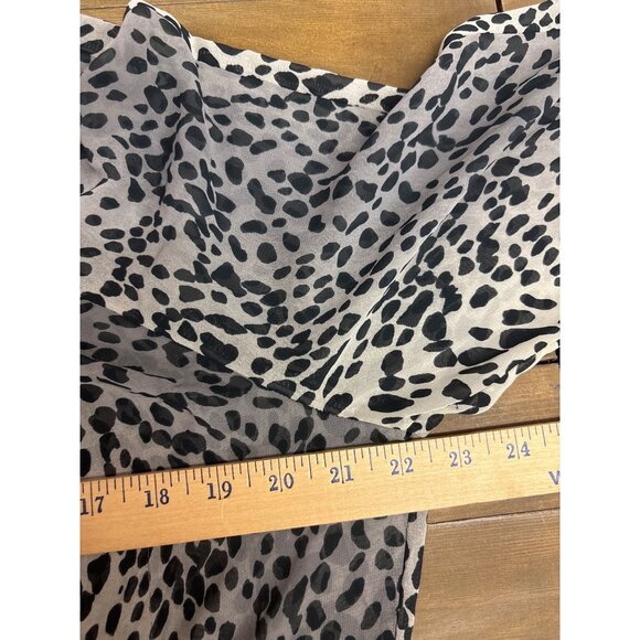 Jennifer Lopez Sheer Animal Print Blouse Open Back Long Sleeve Lightweight L - Picture 8 of 8